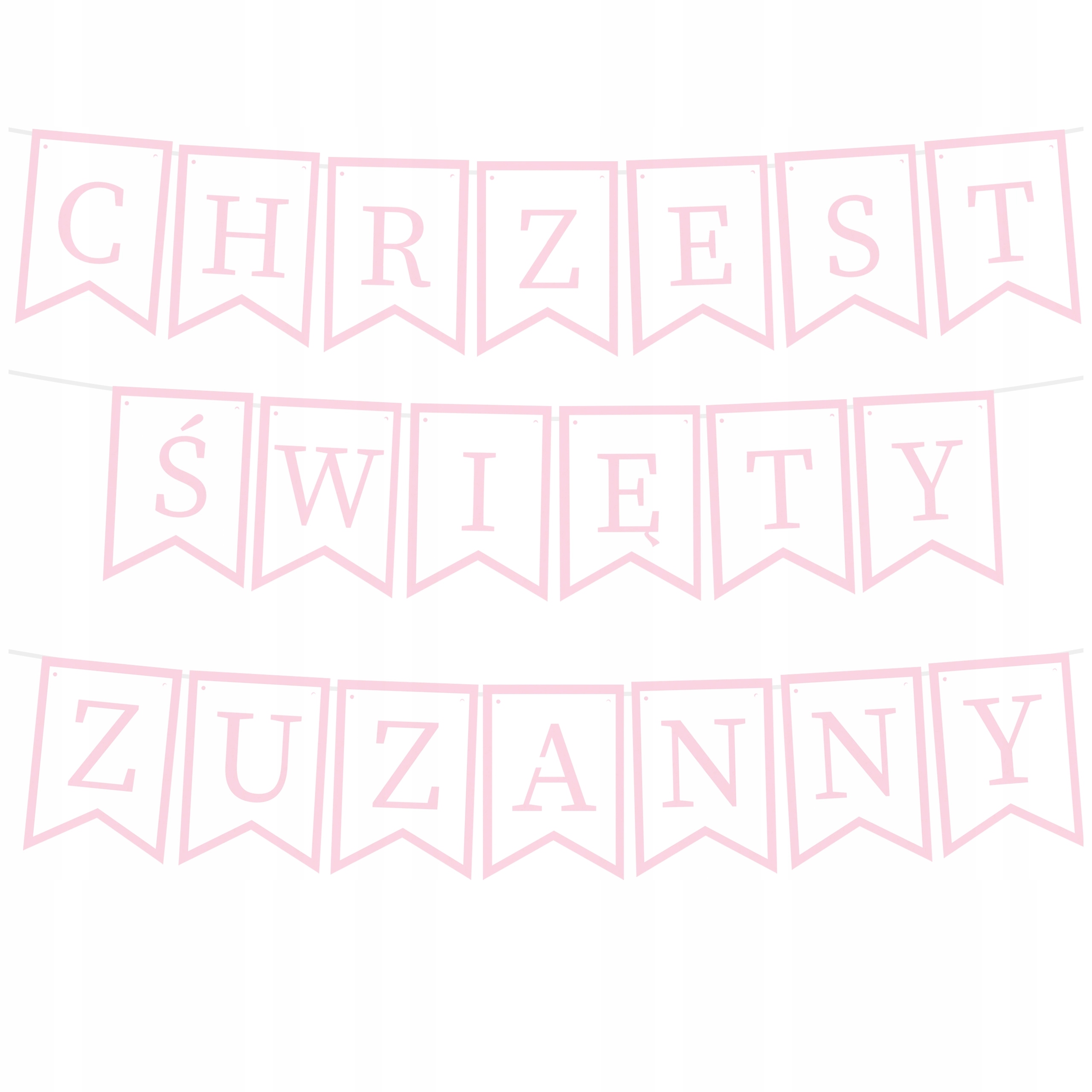 Baner Chrzest Święty – Personalizowana girlanda ozdobna na ścianę