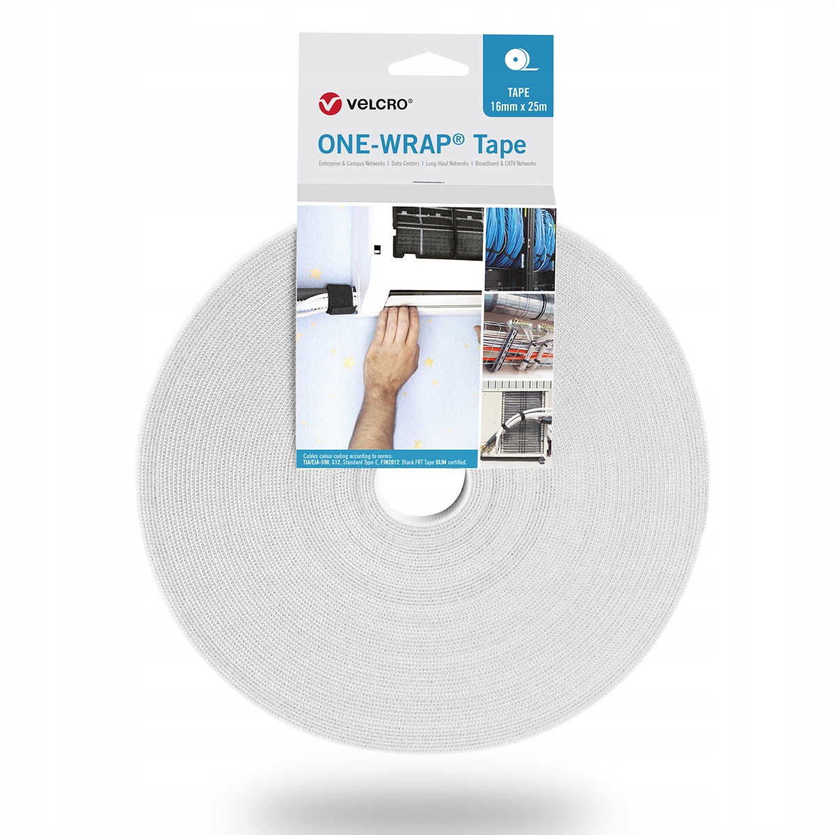 Taśma VELCRO One Wrap 10 mm, biała, 25 m – Idealne rozwiązanie do organizacji kabli