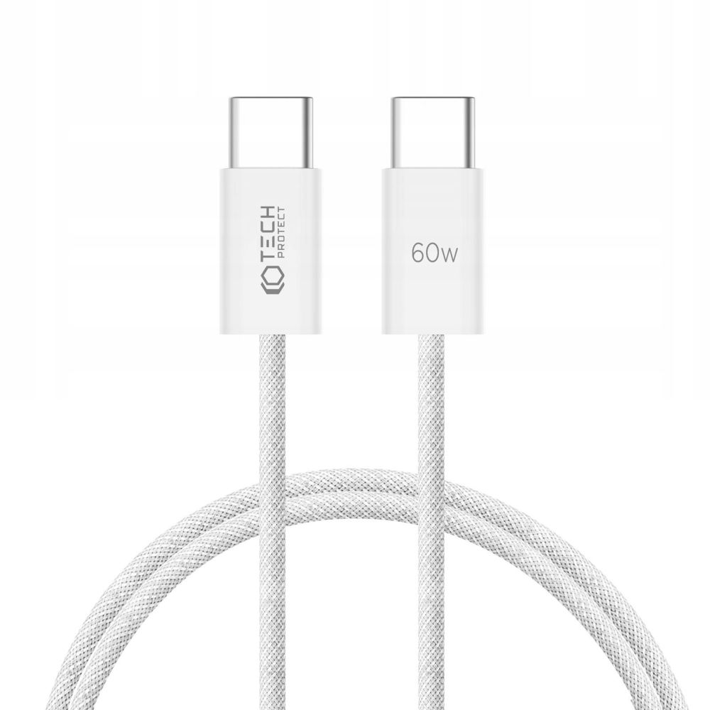 Kabel Tech-Protect Ultraboost Classic USB-C - USB-C 1 m Biały – Niezawodne ładowanie i transfer danych