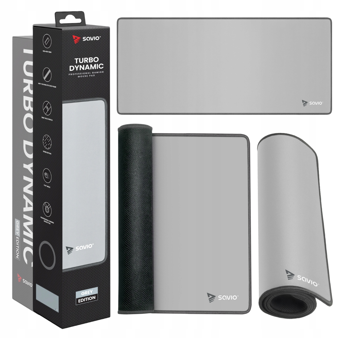 SAVIO Podkładka pod mysz 900x400x3mm Turbo Dynamic XL - Grey Edition – Komfort i styl w jednym