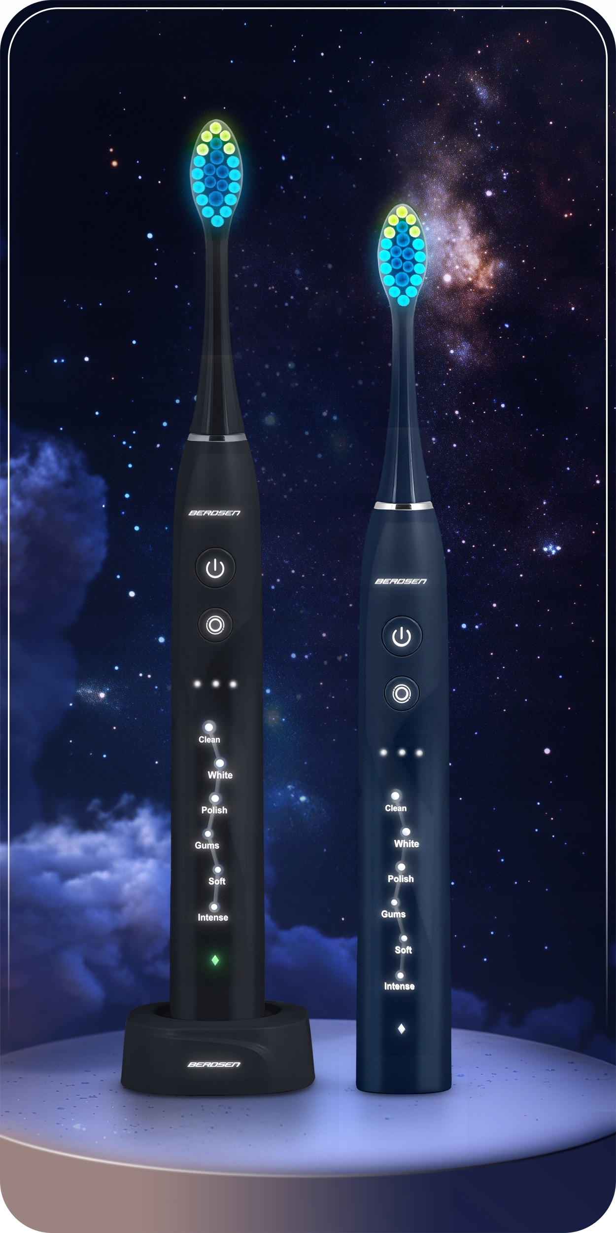 Szczoteczka soniczna do zębów zestaw 2 szt Berdsen Galaxy Duo – Twoja codzienna rewolucja w higienie jamy ustnej!