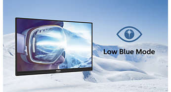 Tryb LowBlue umożliwia pracę zdrowszą dla oczu