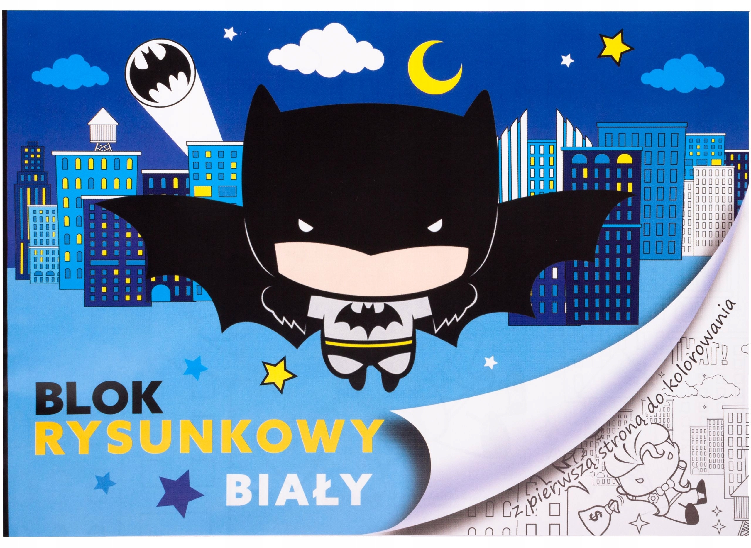 Blok rysunkowy A4/20K biały Batman – Kreatywność w Twoich rękach
