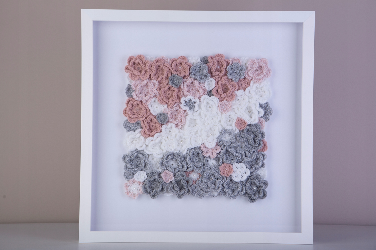 Obraz podświetlany - Kwiaty: biel-popiel-róż Płeć Dziewczynki