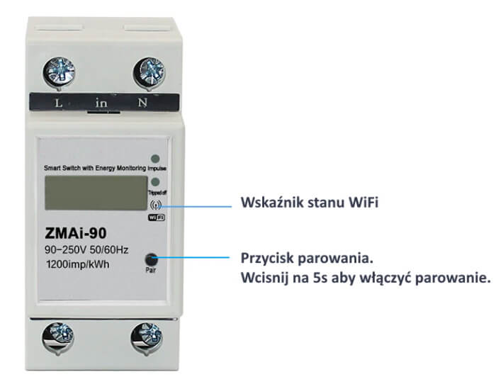 Wbudowany wyświetlacz LCD – bieżące wskaźniki poboru energii