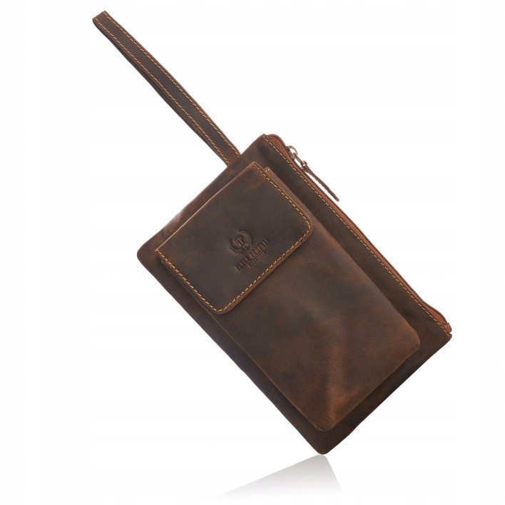 Saszetka męska skórzana do ręki vintage T-90-HBR – Elegancja i funkcjonalność na co dzień