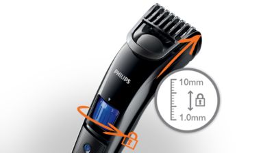 Łatwy wybór i blokowanie ustawień długości: 1–10 mm