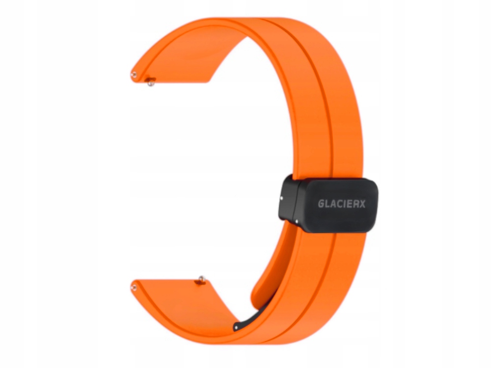 Pasek do smartwatcha GlacierX Silicone Magnetic Buckle Vibrant Orange 22mm – Styl i funkcjonalność w jednym