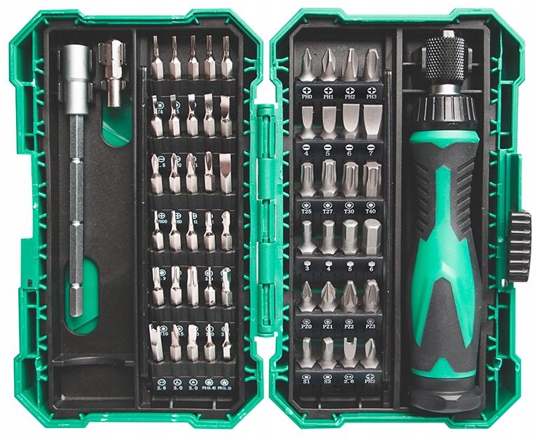 Atsuktuvo ir antgaliu komplektas 57 daliu SD-9857M Pro'sKit – Niezbędne narzędzie w każdym domu