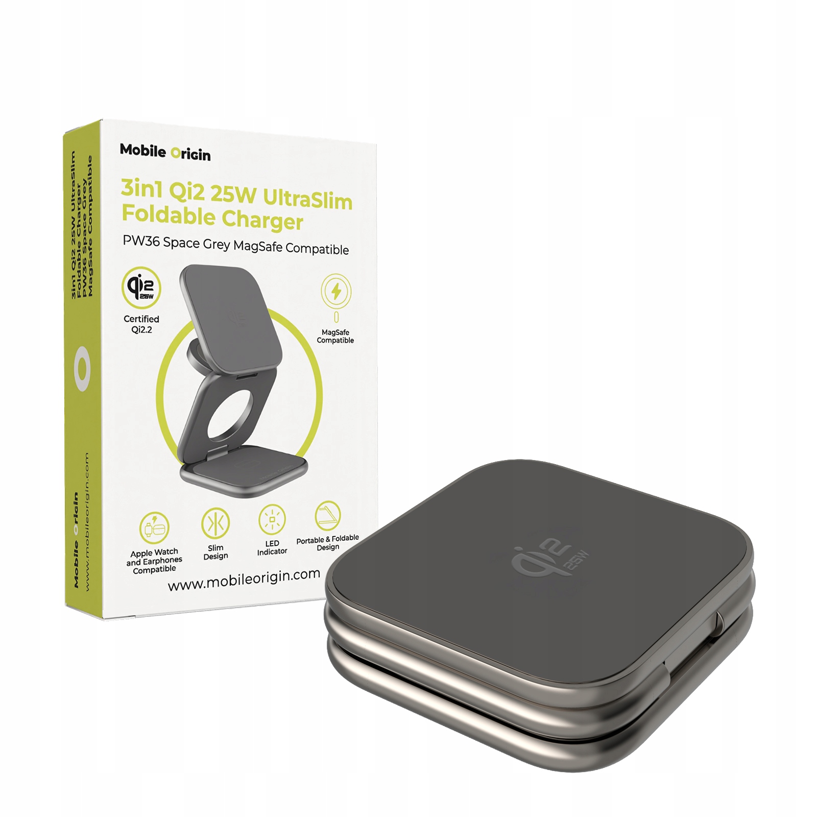 Mobile Origin 3in1 Qi2 25W UltraSlim Foldable Charger PW36 – Nowoczesne ładowanie w kieszonkowym formacie