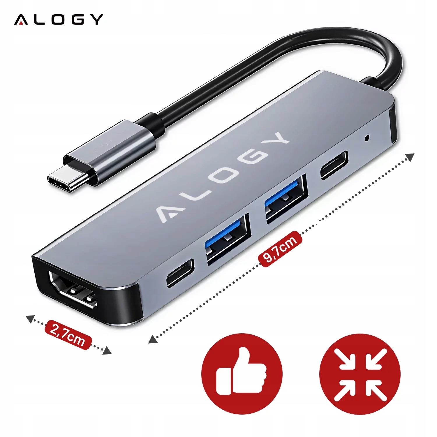 Funkcjonalność adaptera MultiHub 5w1 Alogy