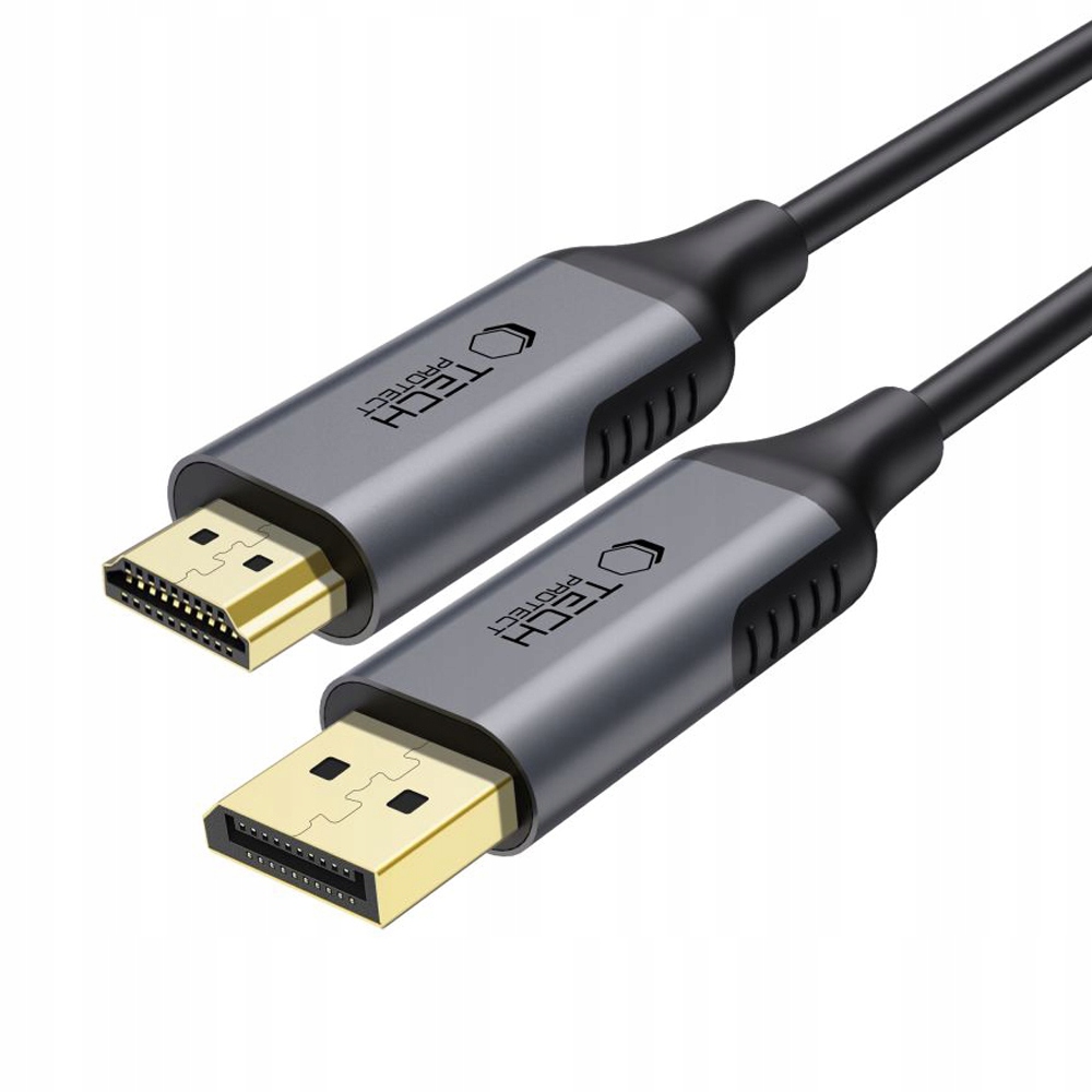 TECH-PROTECT ULTRABOOST CABLE DISPLAYPORT TO HDMI 2.0 4K 60HZ 200CM BLACK – Wysokiej jakości kabel do przesyłania obrazu