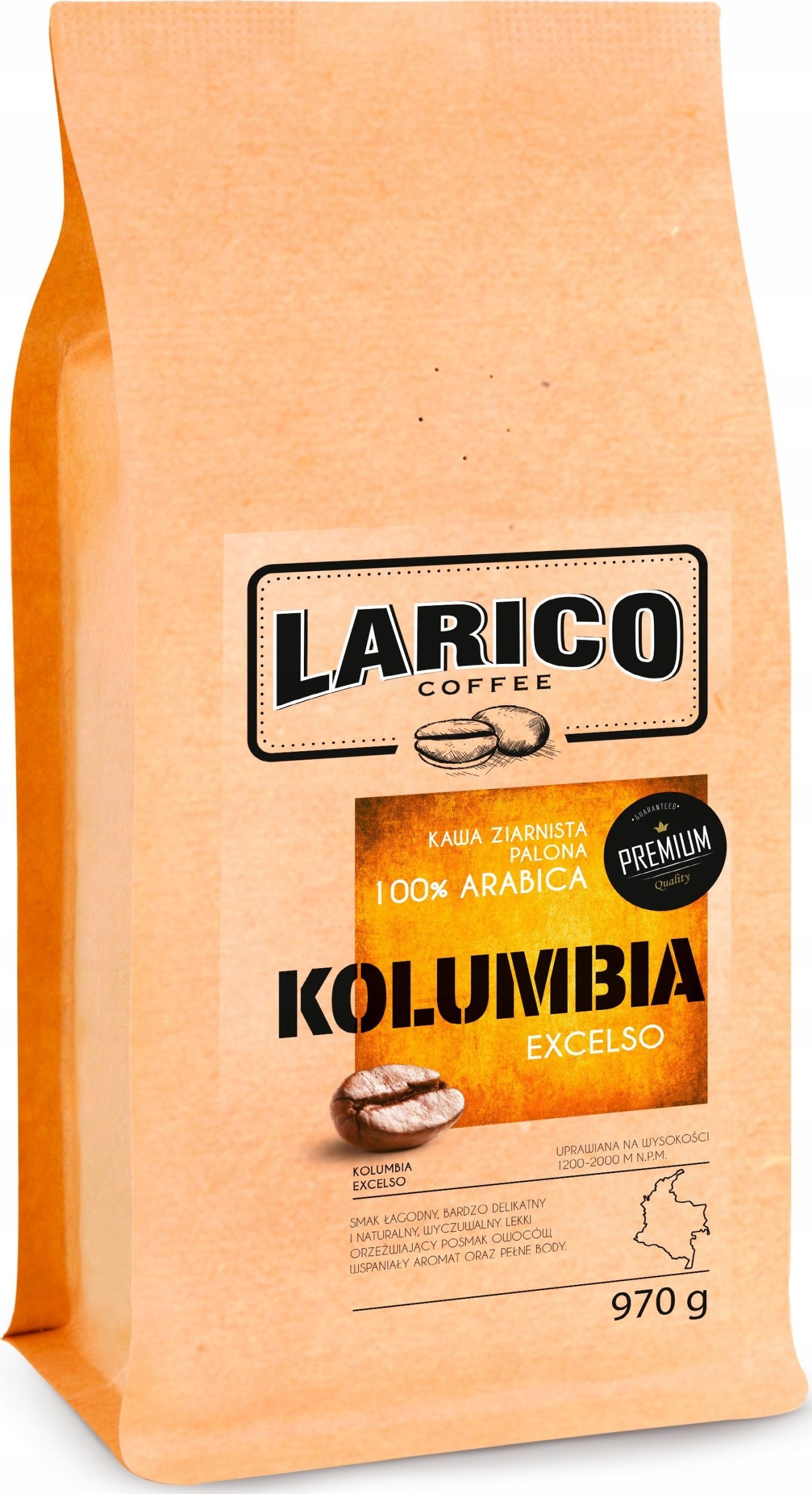 Kawa LARICO Kolumbia Excelso 970 g – Wyjątkowy smak z Kolumbii