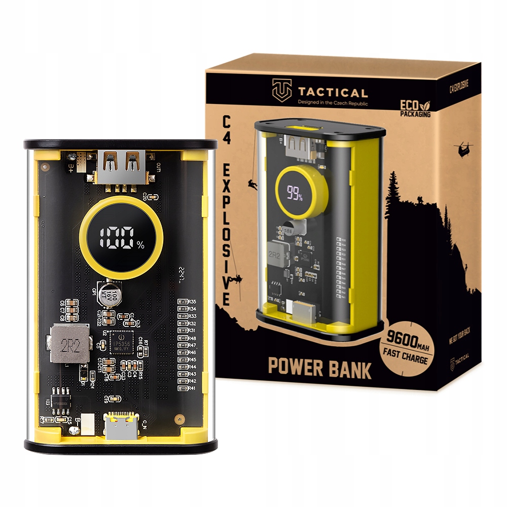 Taktyczny C4 Wybuchowy 9600mAh Żółty – Niezawodny power bank do codziennych potrzeb