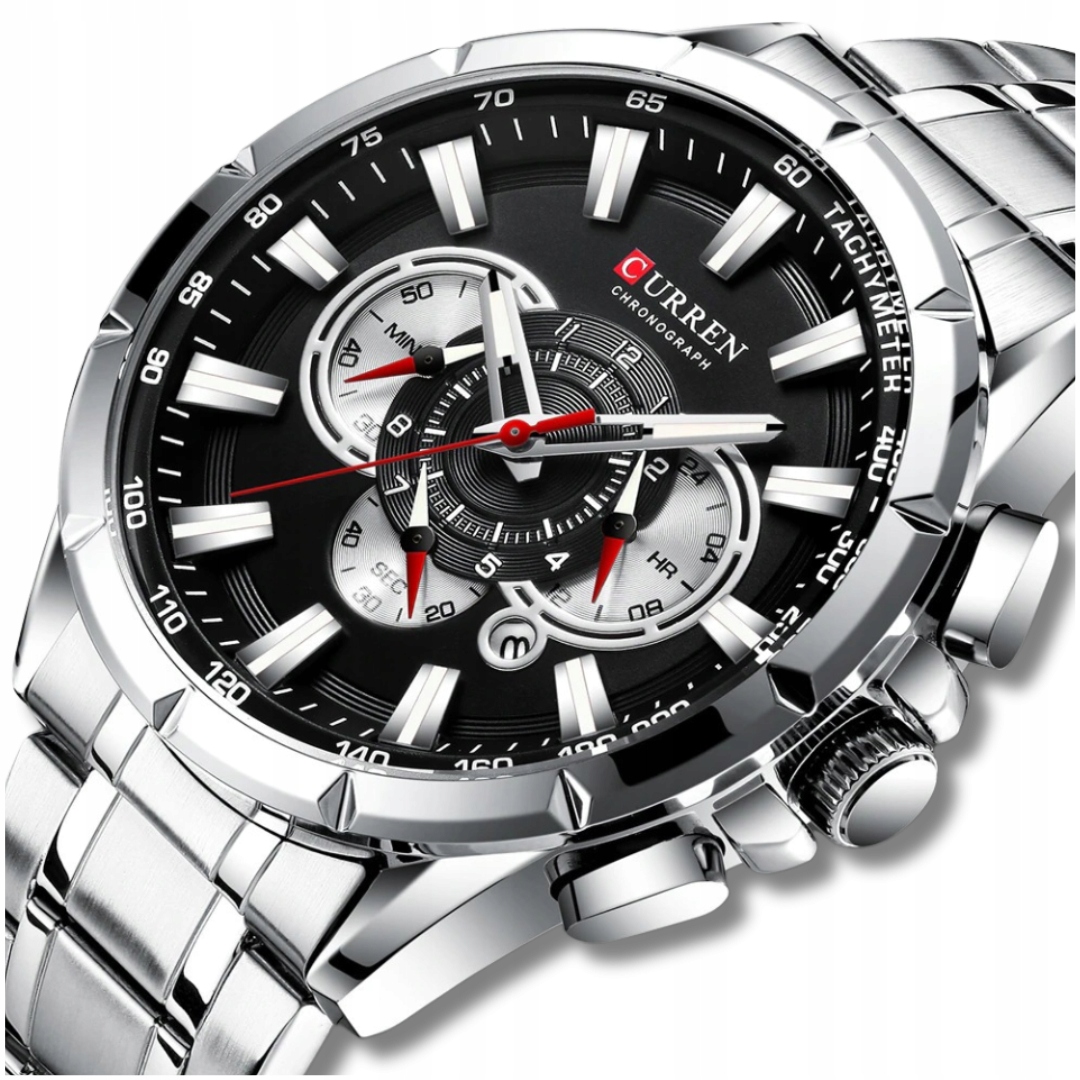 Zegarek Męski Curren Klasyczny Elegancki Chronograf Datownik – Styl i Precyzja