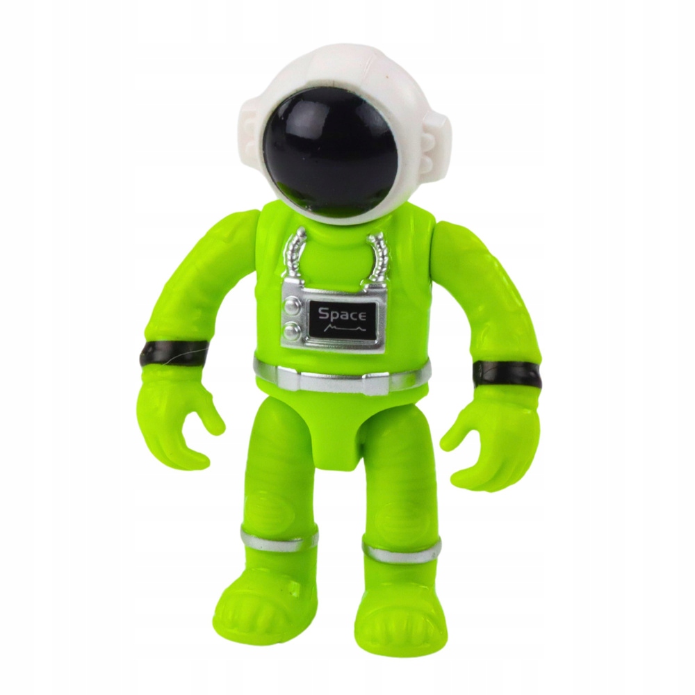 Zestaw zawiera figurkę astronauty w zielonym skafandrze