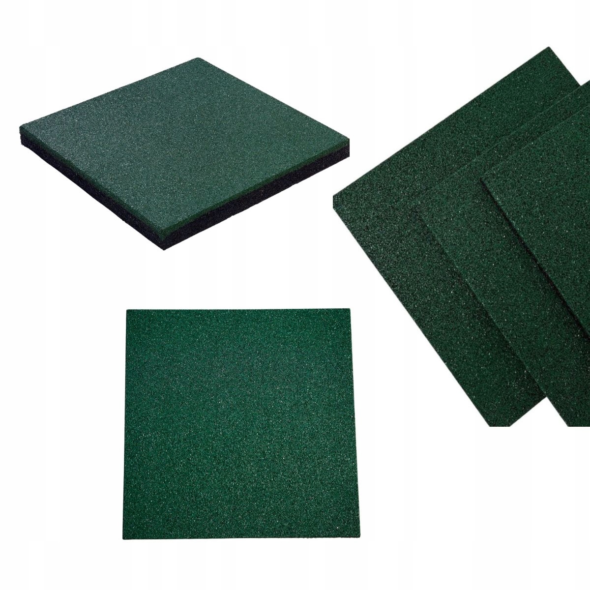 Płyta gumowa na plac zabaw 50x50x2.5 cm - zielony*