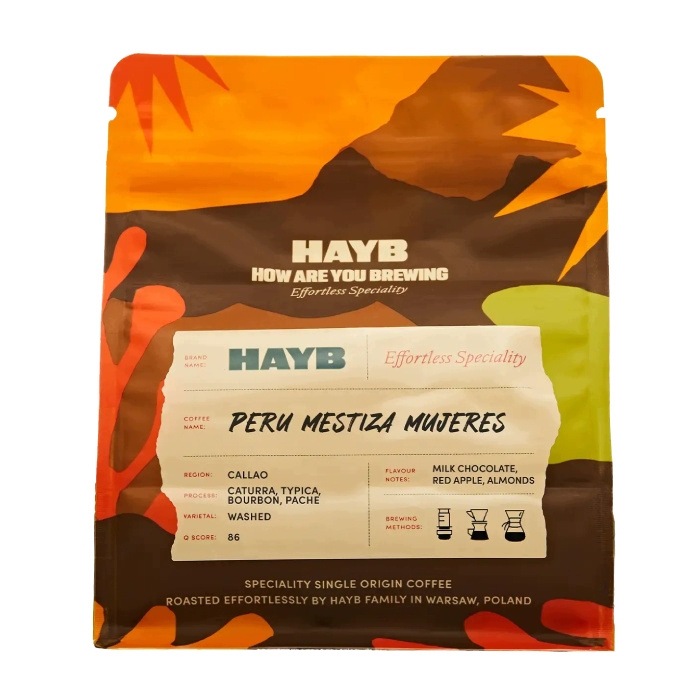 Kawa ziarnista speciality Hayb Peru Mestiza Mujeres Filtr 250g – Odkryj wyjątkowy smak 100% Arabiki