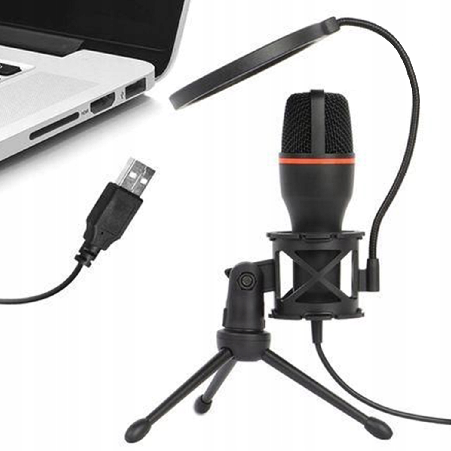 LOGIT Mikrofon Do Komputera Pojemnościowy USB Karaoke BM-3000 – Idealny do nagrywania dźwięku