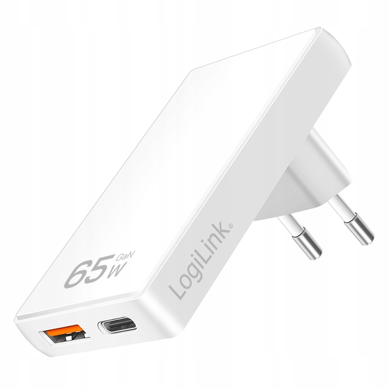 Logilink USB adapter sieciowy 1xUSB-A, 1xUSB-C, 65W – Wydajne ładowanie w kompaktowej formie