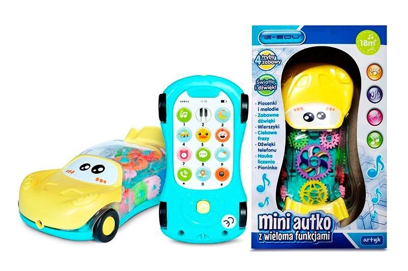 Mini autko z wieloma funkcjami E-Edu – Interaktywna zabawa dla najmłodszych