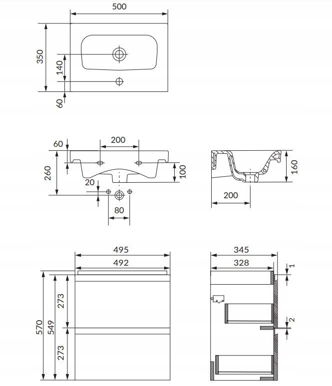 Idealne wymiary do małych przestrzeni – Głębokość 34,5 cm, szerokość 49,5 cm, wysokość 62 cm