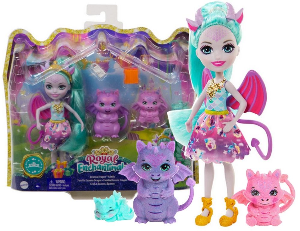 Mattel Enchantimals Rodzina Deanna Dragon i smoki (GJX43/GYJ09 ...