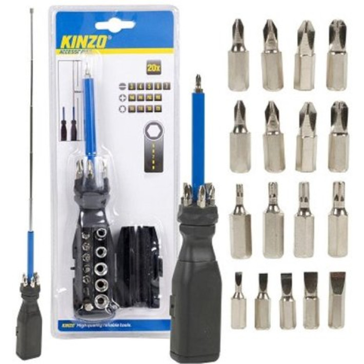 Zestaw bitów płaskich, krzyżakowych i Torx