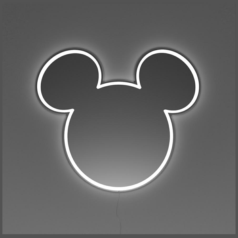 Neon Lampa Neonowa Yellowpop Disney Mickey Mirror Srebrny – Idealna dekoracja do Twojego wnętrza