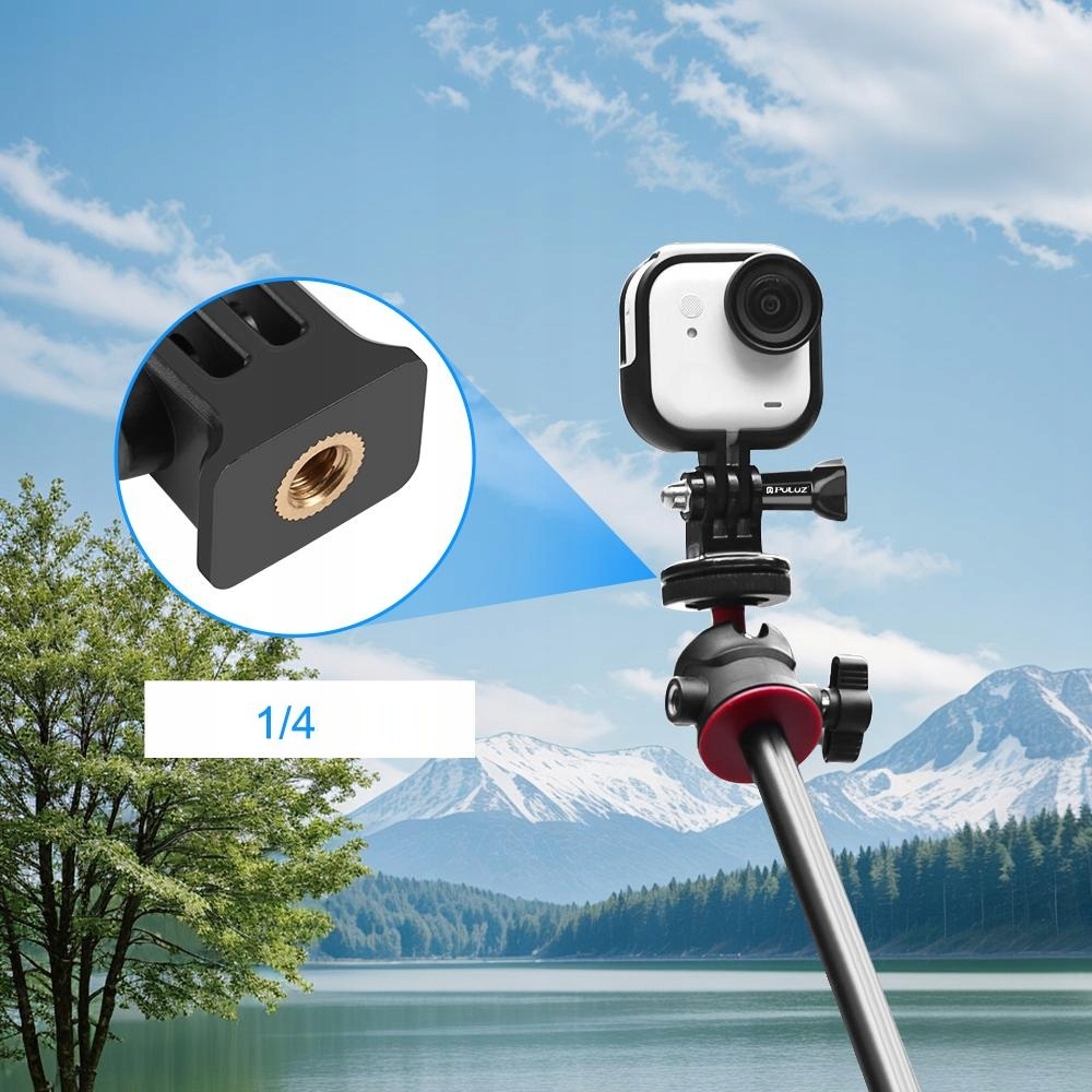 Wbudowane mocowanie GoPro z adapterem – Szybki montaż na różnych akcesoriach