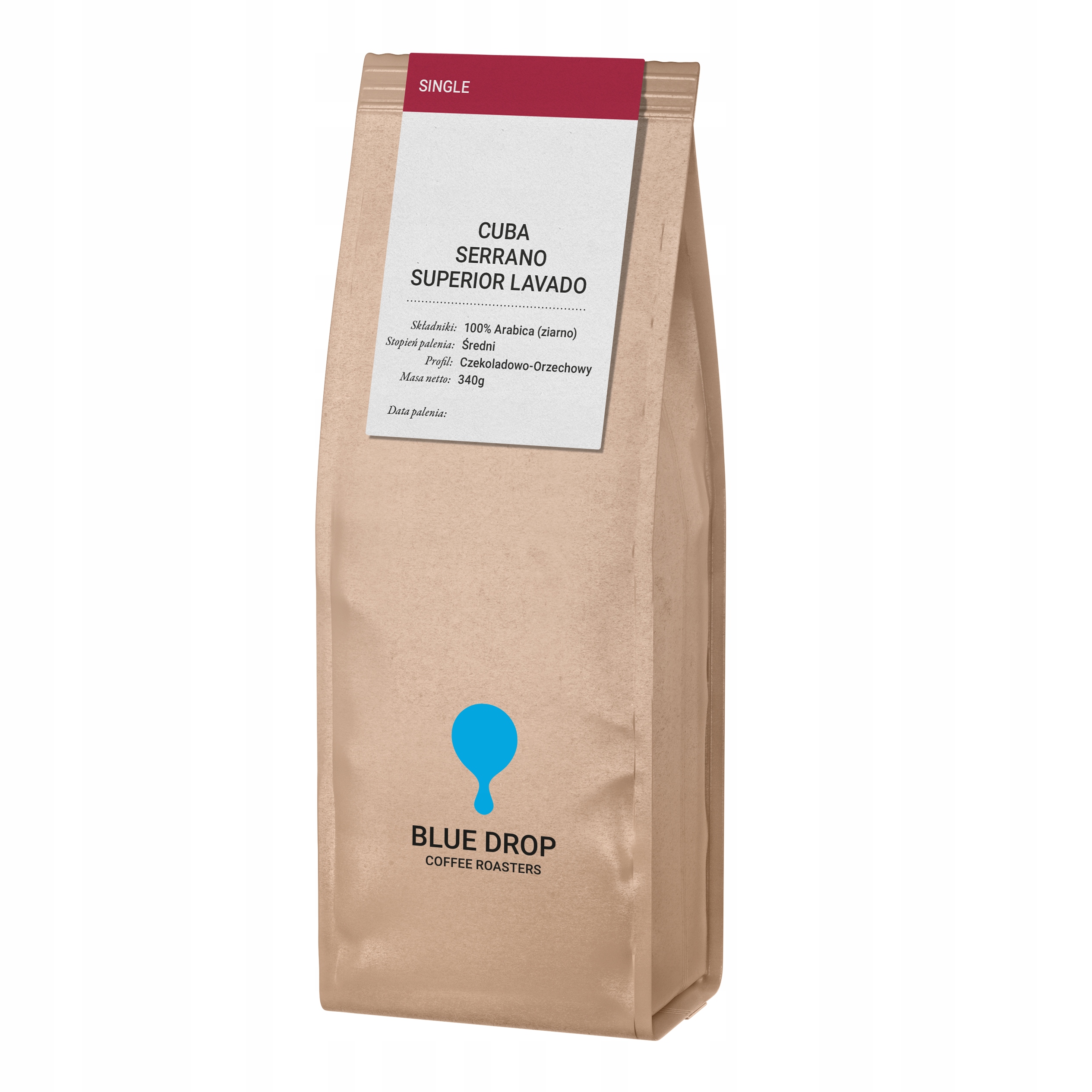 Kuba Serrano 340 g – Świeża kawa ziarnista z palarni Blue Drop Coffee Roasters