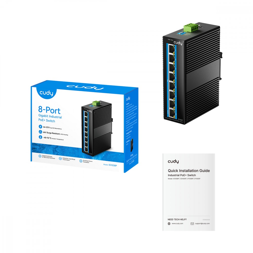 SWITCH PoE 8-port 8x30W 1Gbps przemysłowy IG100P – Idealne rozwiązanie do Twojej sieci