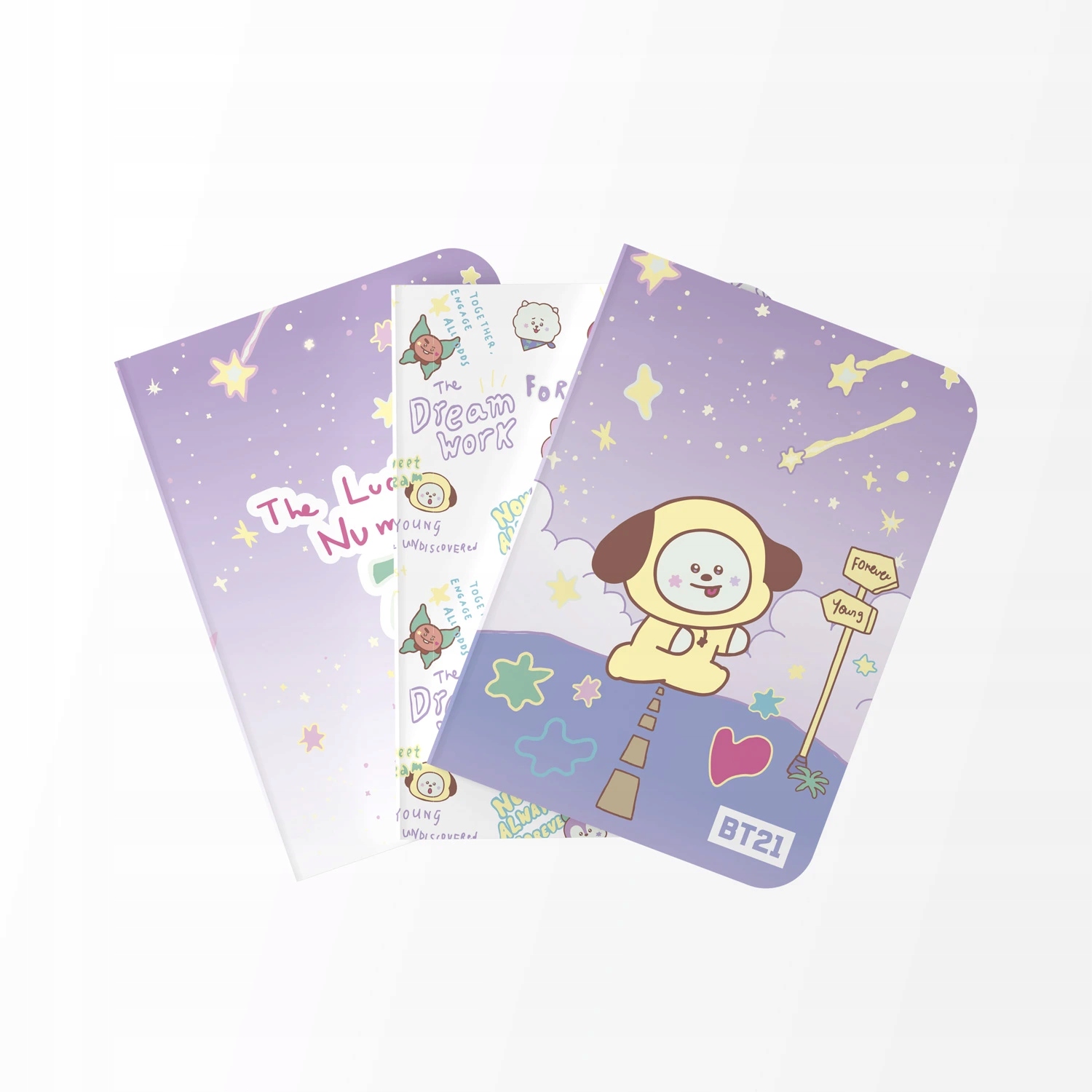 BT21 - Zestaw zeszytów A6 CHIMMY (3 sztuki) – Idealny dla miłośników kreatywności