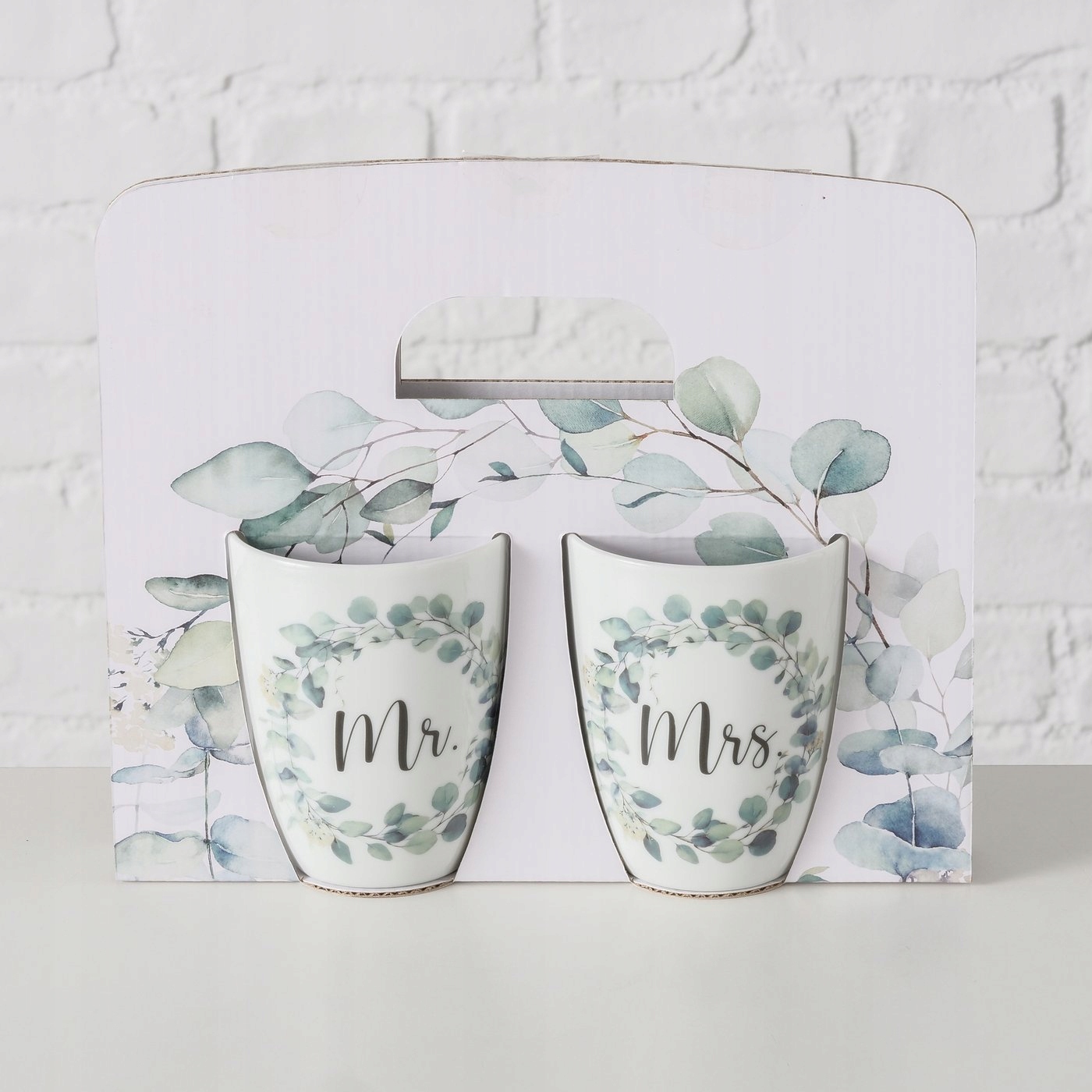 Urokliwy wzór kwiatowy – Kubki z napisami „Mr” i „Mrs”
