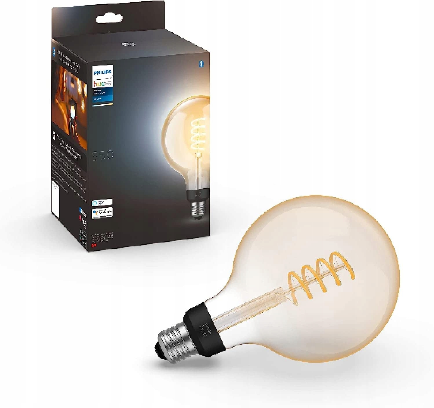 Żarówka Philips Hue White E27 Filament Globe G125 – Nowoczesne oświetlenie LED