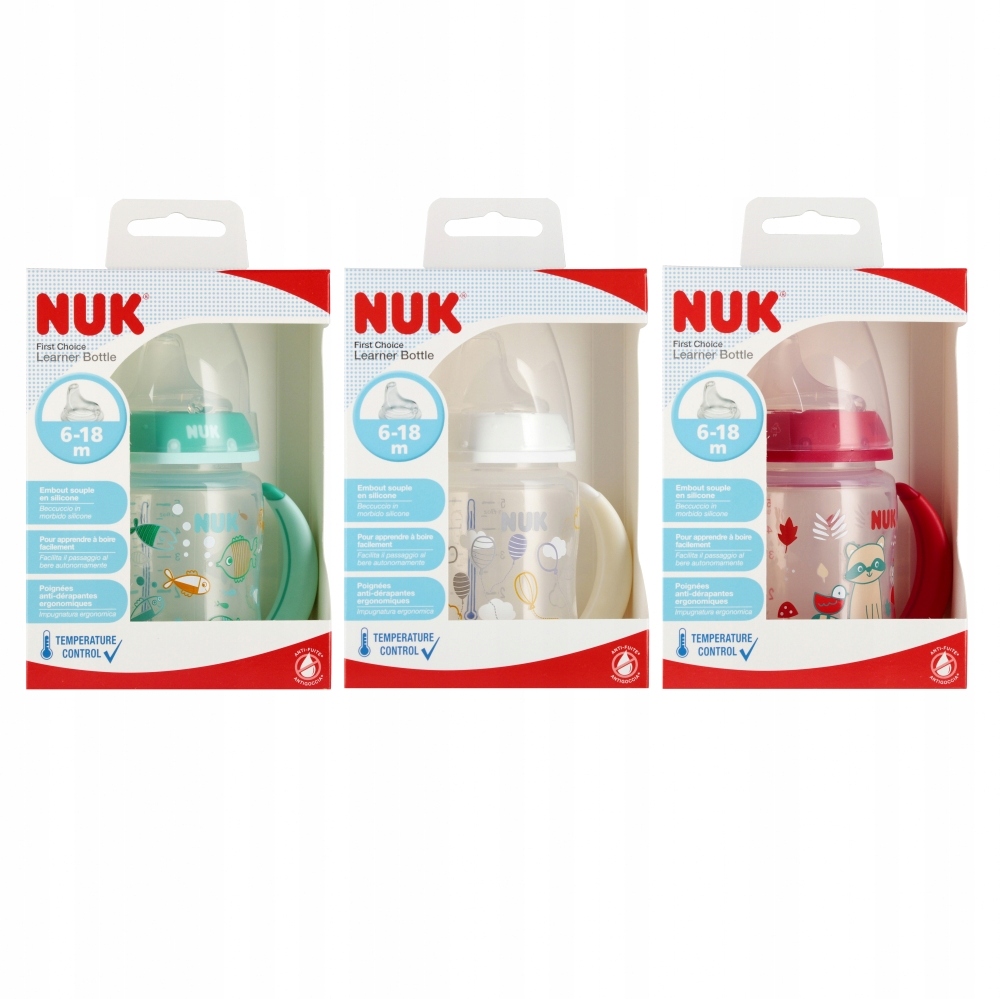 NUK Butelka PP 150 ml 6-18m z rączką First Choice – Idealna do nauki picia