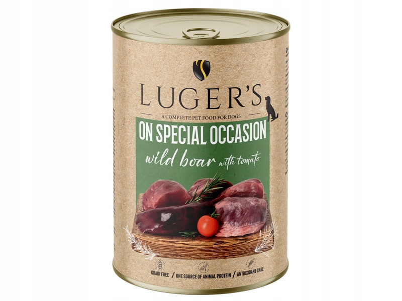 Karma mokra dla psa Luger's On Special Occasion dzik z pomidorem 400 g – Doskonały wybór dla Twojego pupila