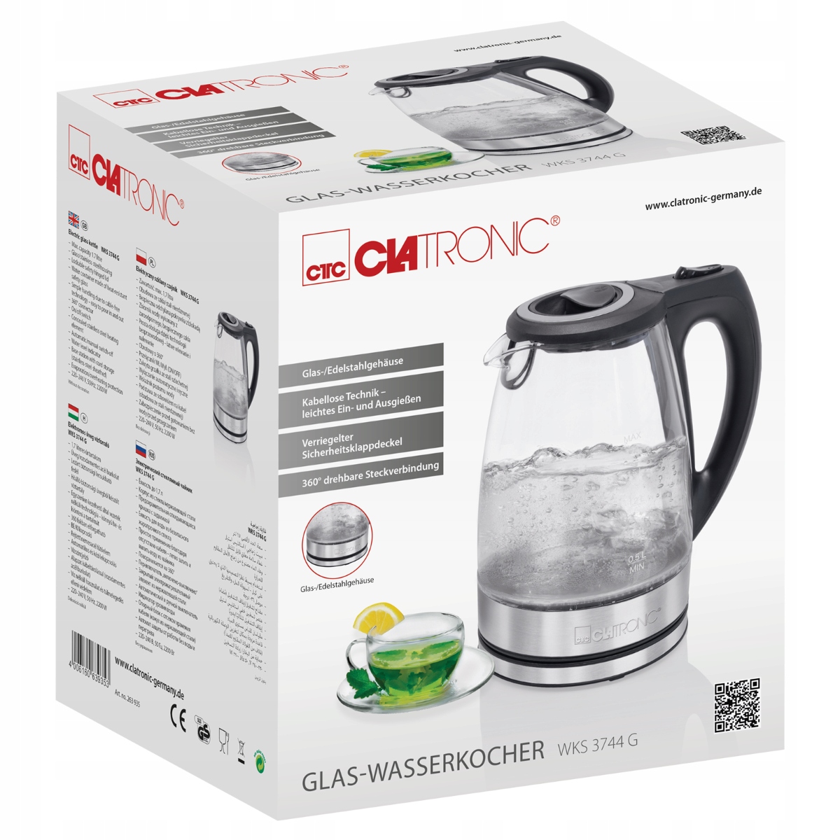 Czajnik elektryczny Clatronic WKS 3744 G – Elegancja i funkcjonalność w Twojej kuchni