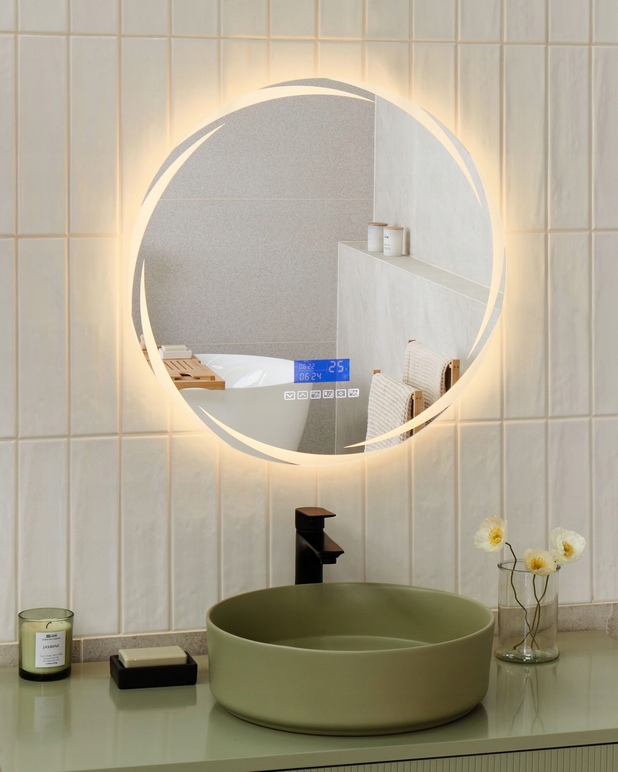 Szczegóły techniczne lustra TANAY 60 cm – Wymiary i materiały