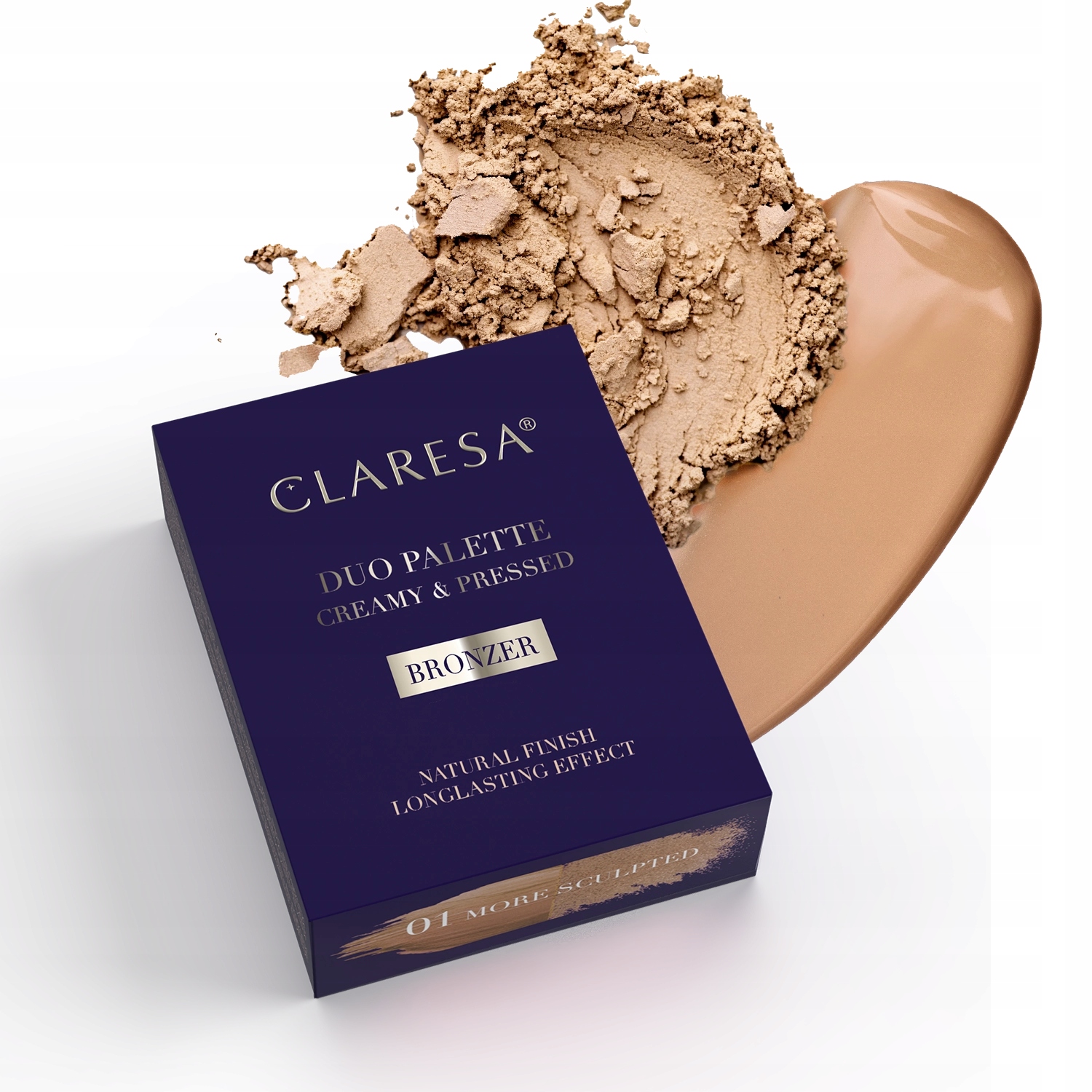 CLARESA Duo Palette Creamy & Pressed Bronzer Contouring Palette 01 More Sculpted – Idealne do modelowania twarzy