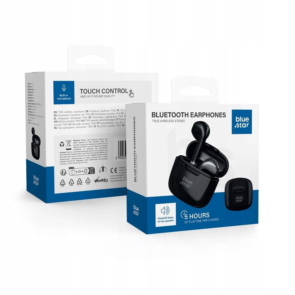 BLUE STAR słuchawki bezprzewodowe bluetooth TWS FI7 czarne – Wysoka jakość dźwięku w nowoczesnym stylu