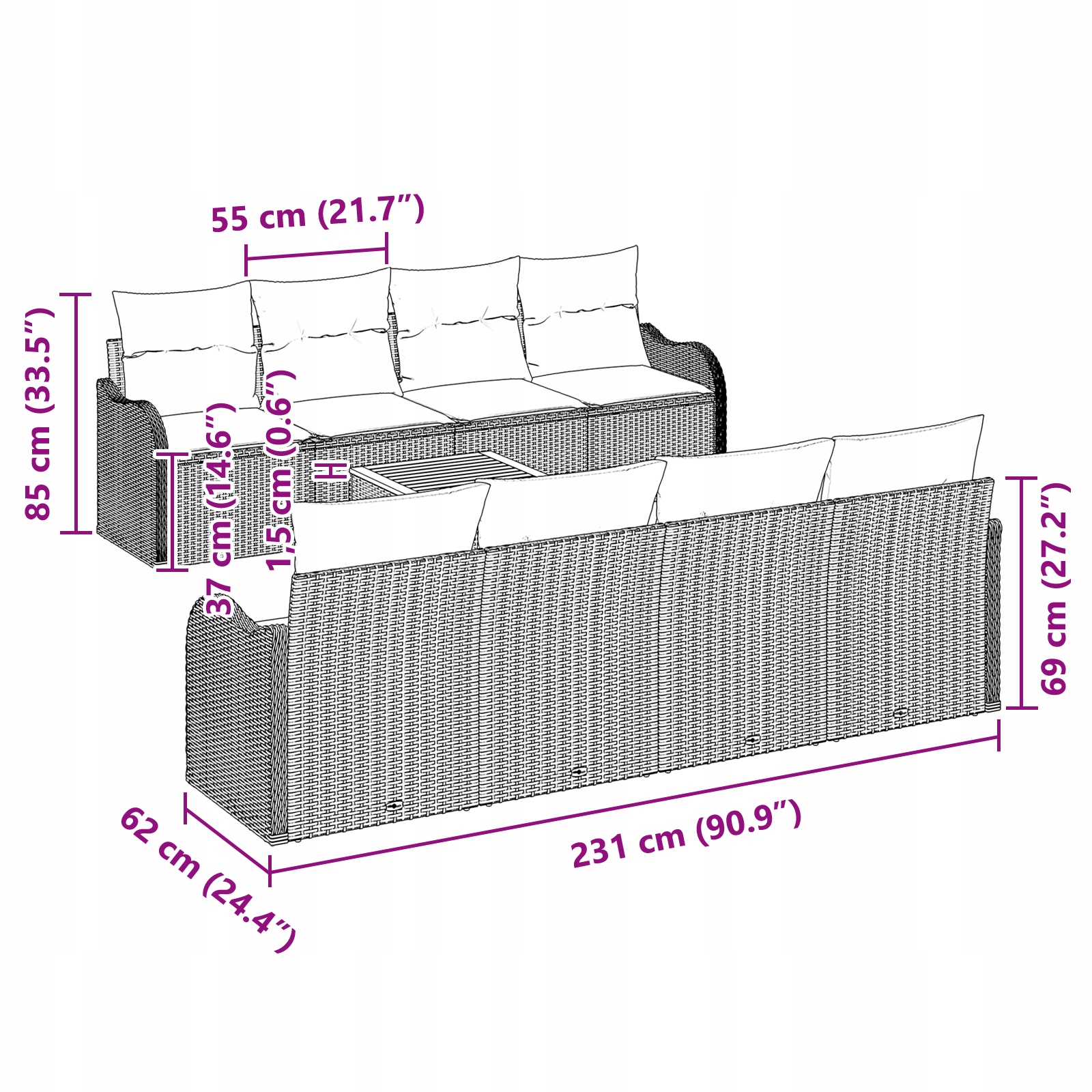 Trwała konstrukcja – Ręcznie tkany rattan i stalowa rama
