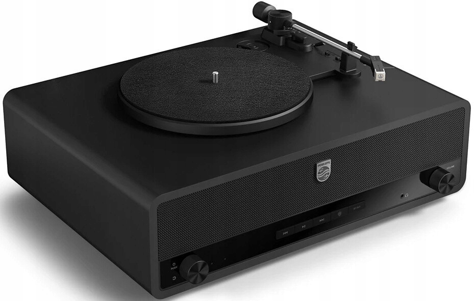 Gramofon Philips TAV3000B/10 – Automatyczne odtwarzanie w eleganckim czarnym kolorze