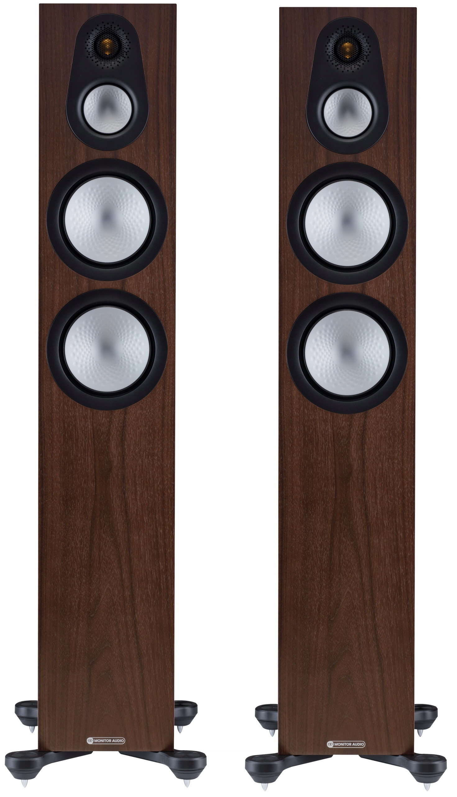 Monitor Audio SILVER 300 7G – Doskonałe kolumny podłogowe w kolorze orzechowym
