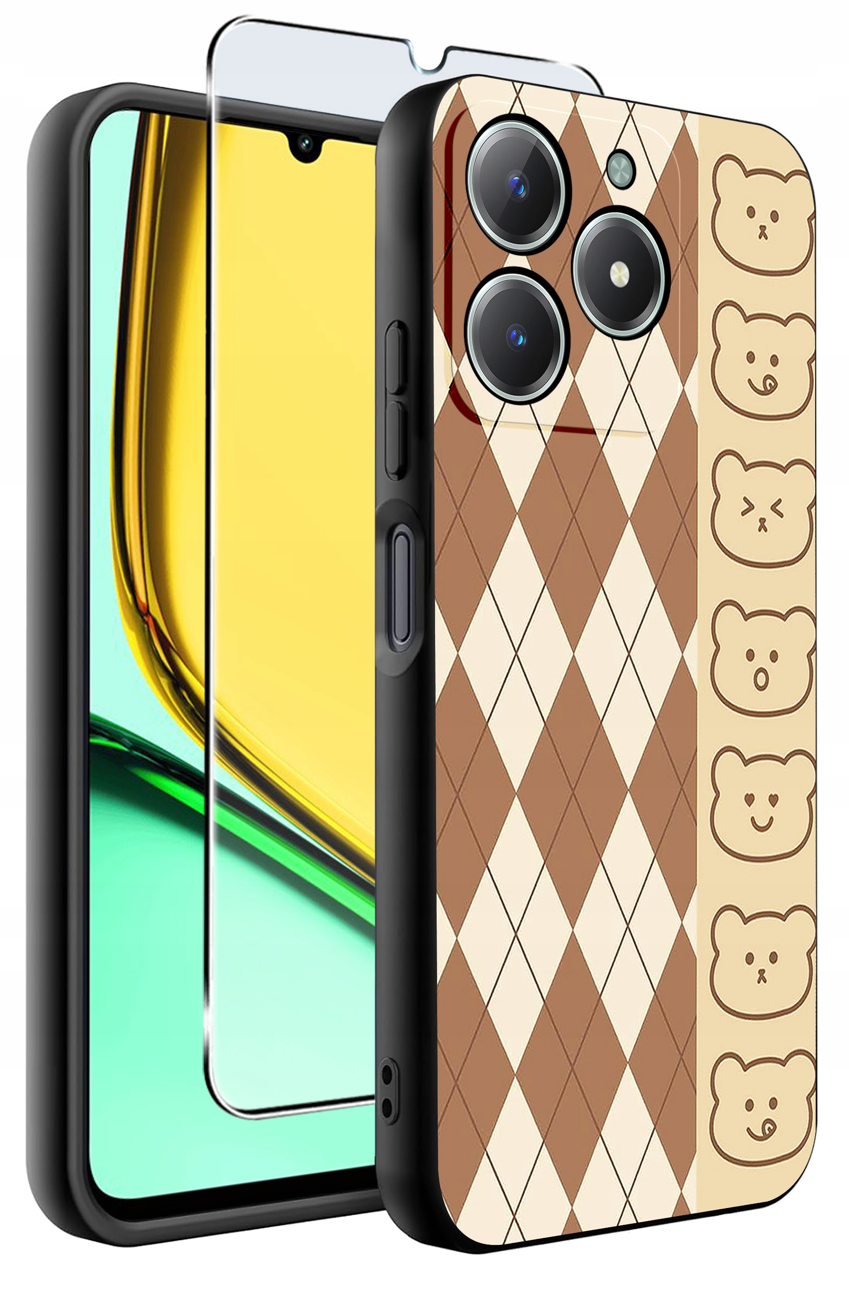 Etui do Realme C61 | C63 WZORY | SILIKONOWE MATT CASE + SZKŁO HARTOWANE 9H – Ochrona i styl w jednym