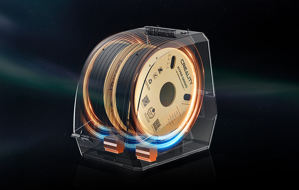 Suszarka do filamentu Creality Space Pi Plus - Równomierne ogrzewanie dzięki technologii PTC 360°