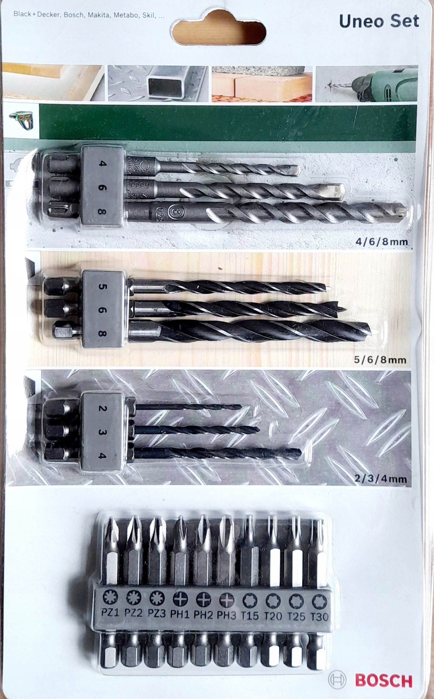 Zawartość zestawu – różnorodność wierteł i bitów