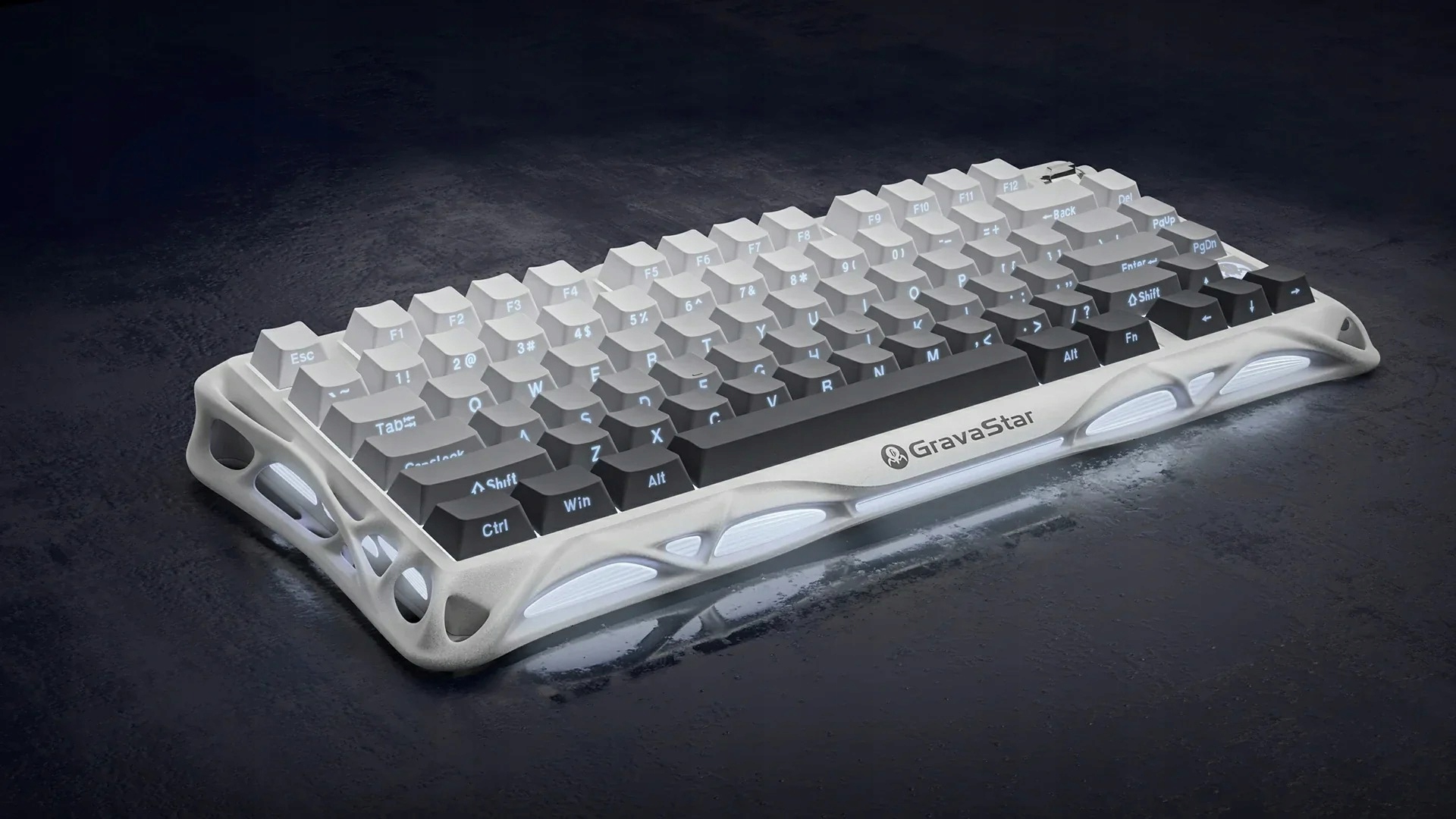 Bezprzewodowa Klawiatura Mechaniczna GravaStar Mercury K1 - Gradient White
