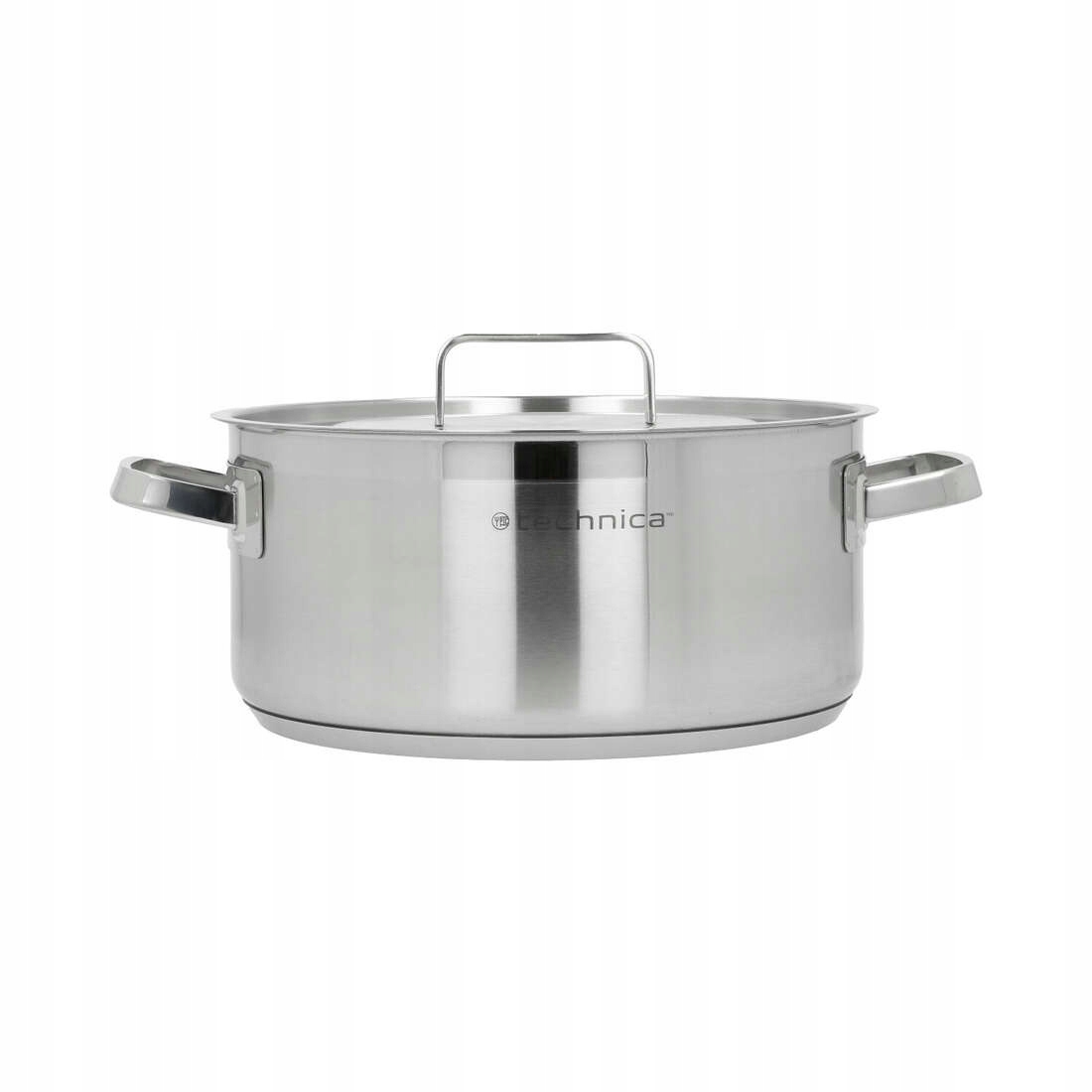 Garnek niski 3,3 l o średnicy 200 mm z pokrywką ze stali nierdzewnej | TECHNICA, Platinum Line – Idealny wybór do Twojej kuchni