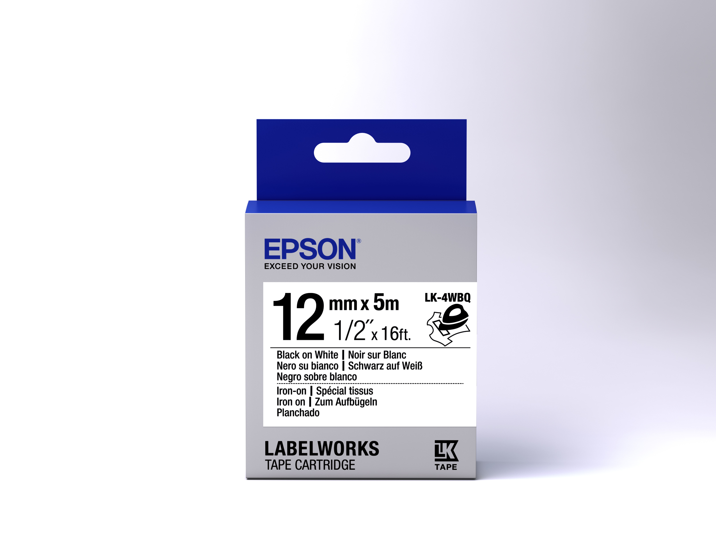 Epson TAPE - LK4WBQ IRON ON BLK/ - Doskonała taśma do etykietowania